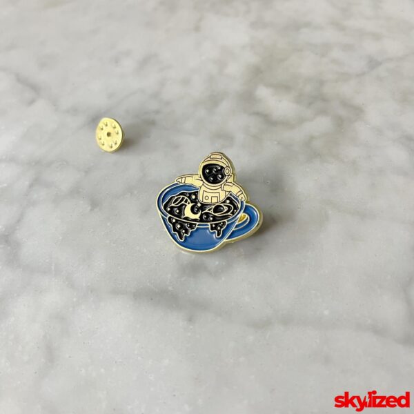 Astronaut in a Cup Lapel Pin