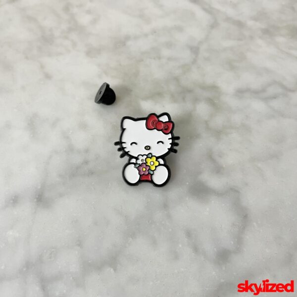 Hello Kitty With Flowers Lapel Pin