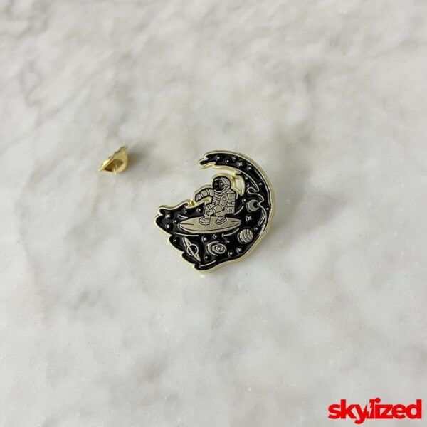 Surfing Astronaut Lapel Pin