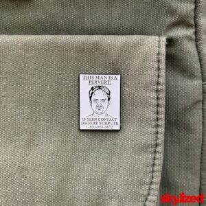 Dwight Schrute Wanted Poster Lapel Pin