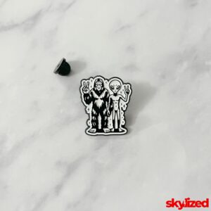 Alien & Bigfoot Lapel Pin