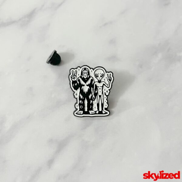 Alien & Bigfoot Lapel Pin