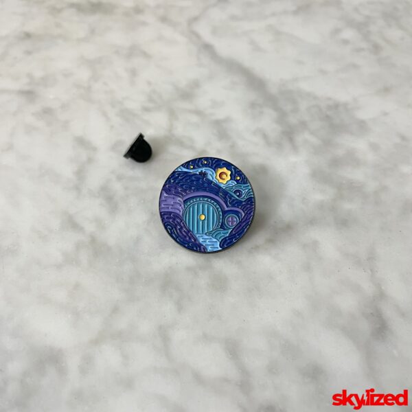 Hobbit House on Starry Night Lapel Pin