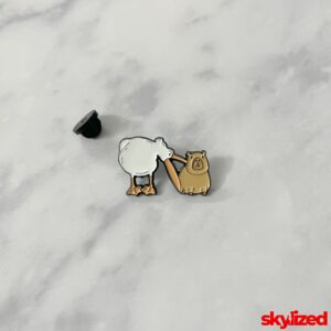 Capybara Eating Pelican Lapel Pin
