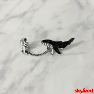 Whale Taming Astronaut Lapel Pin