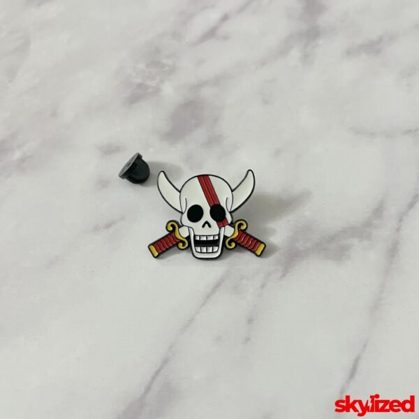 Red Haired Pirate’s Jolly Roger Lapel Pin
