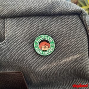 Sarcasm and Coffee Lapel Pin
