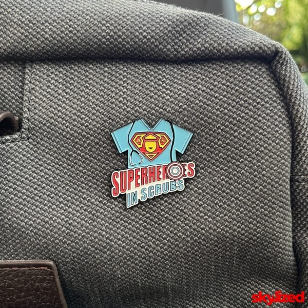 Superheroes in Scrubs Lapel Pin